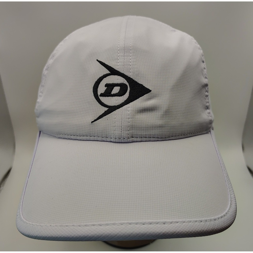 Dunlop Performance Sports Hat White Mesh Vented Adjustable Tennis Golf Cap NWT